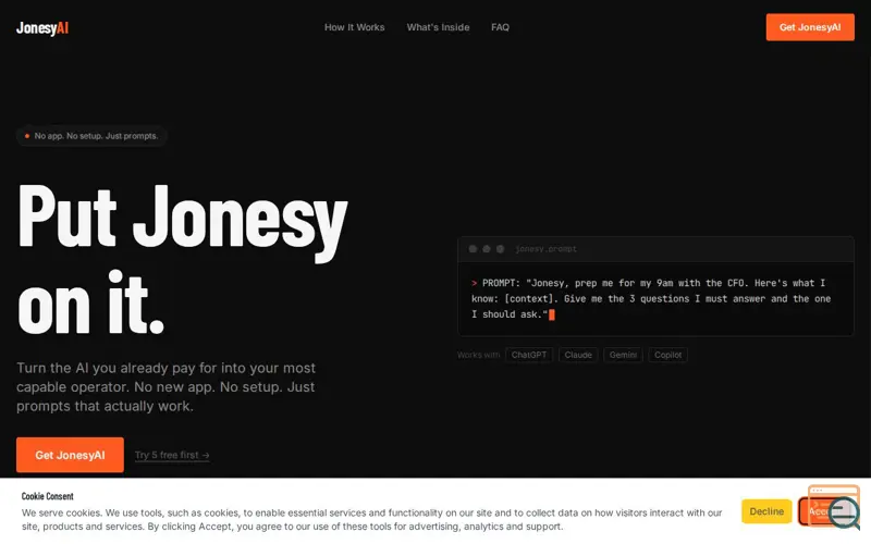 Screenshot of JonesyAI