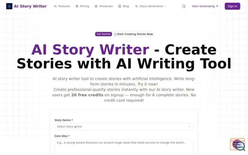 Screenshot of AI Story Writer