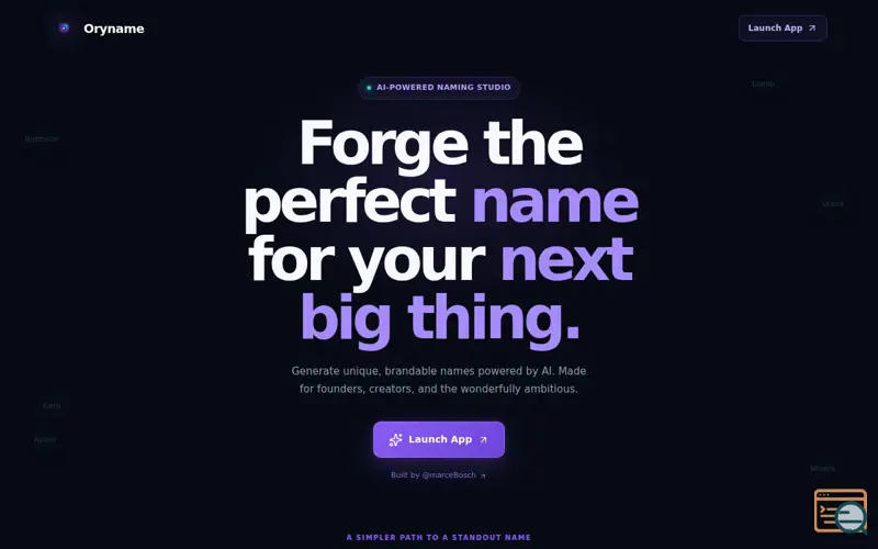 Screenshot of Oryname