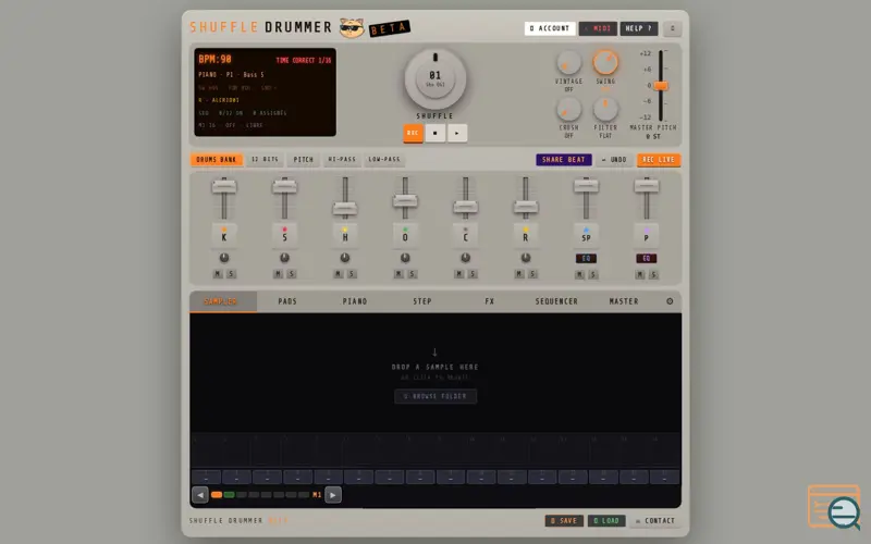 Screenshot of Shuffle Drummer
