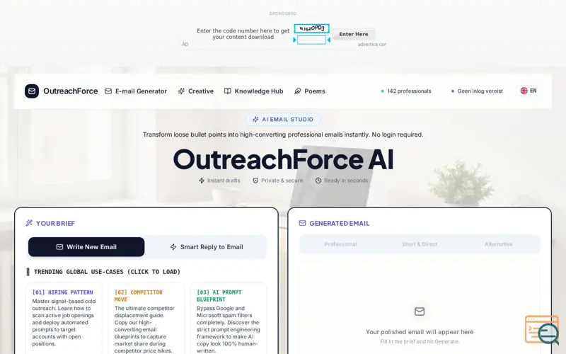 Screenshot of OutreachForce AI