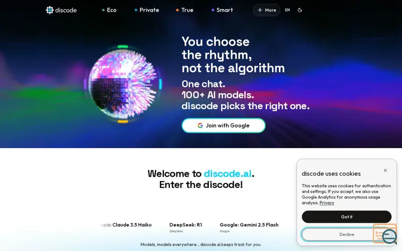 Screenshot of discode.ai