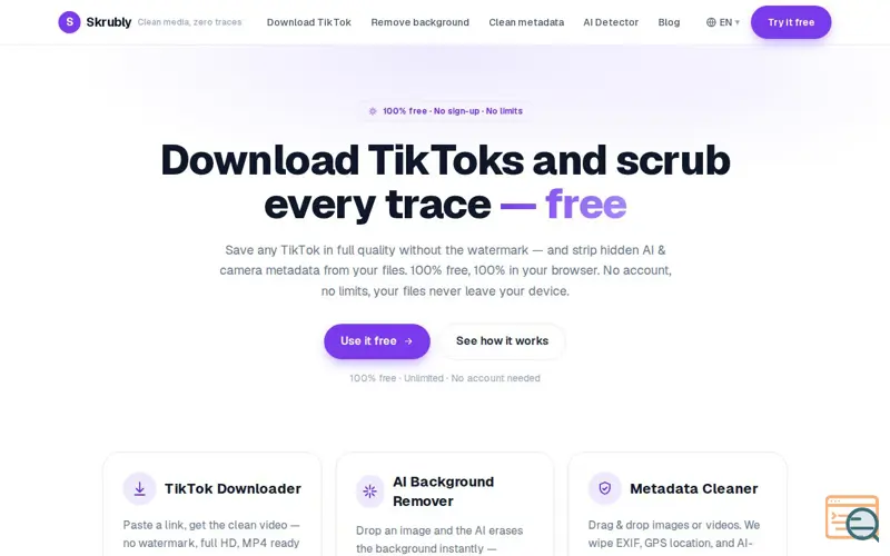 Screenshot of Skrubly