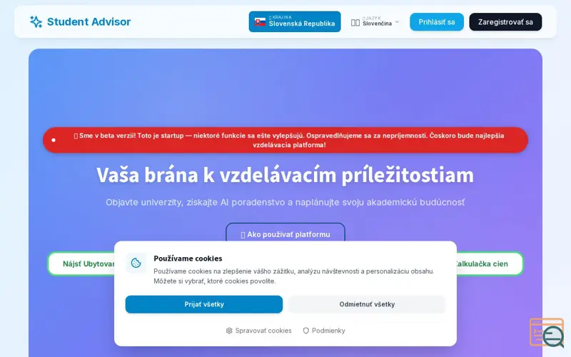 Screenshot of Student Advisor