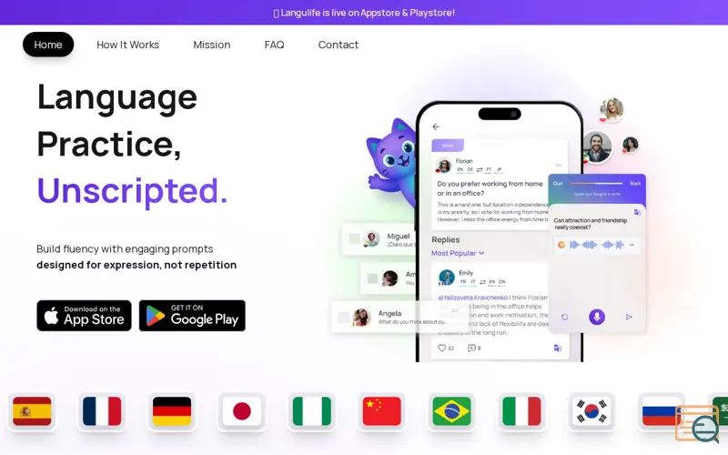 Screenshot of Langulife