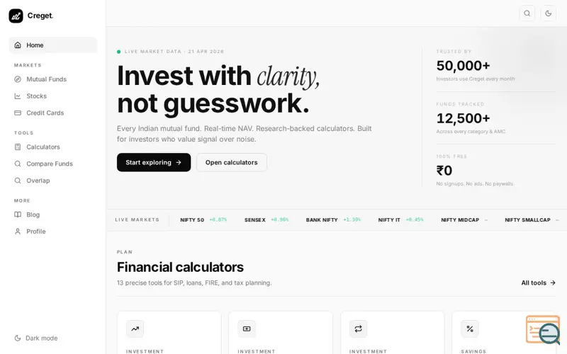 Screenshot of Creget