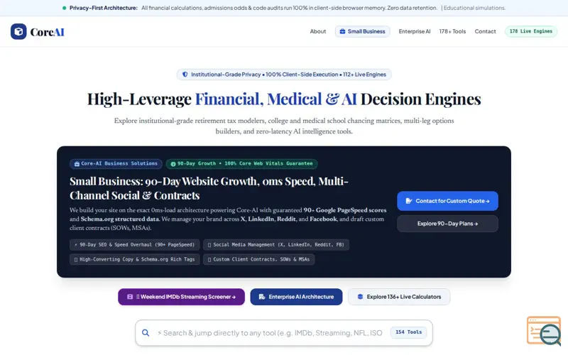 Screenshot of YourAIEdge - Enterprise AI Agency & Utilities