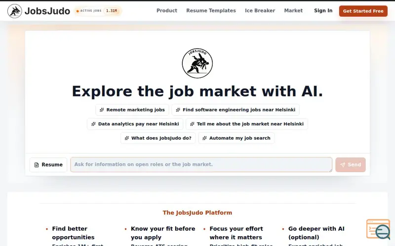 Screenshot of JobsJudo