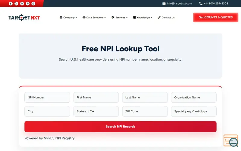 Screenshot of TargetNXT