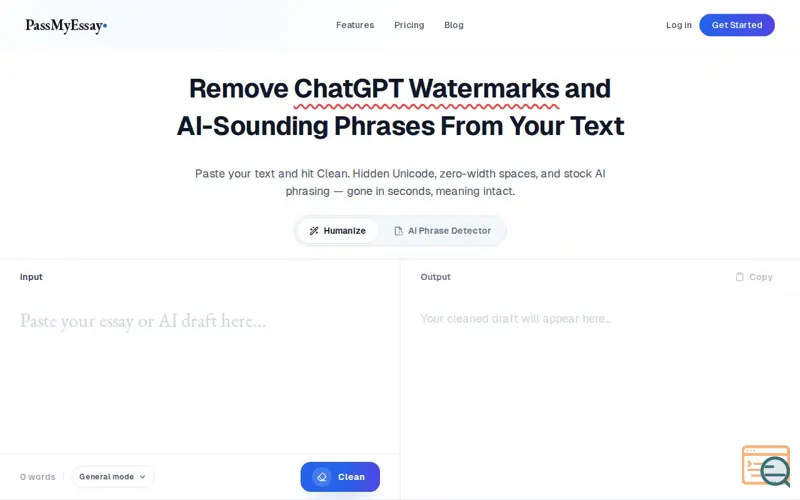 Screenshot of PASSMYESSAY