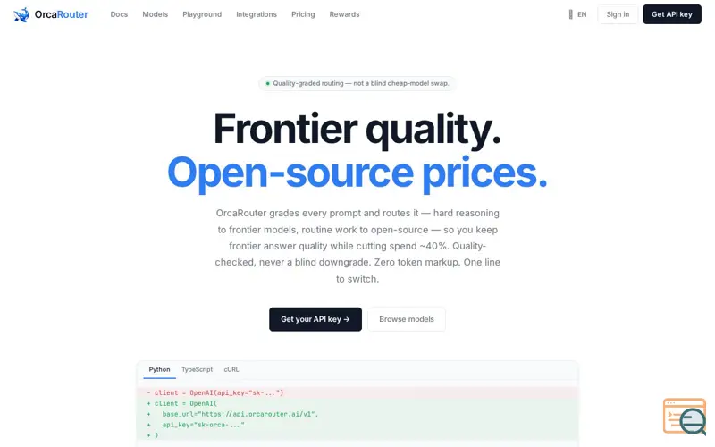 Screenshot of OrcaRouter