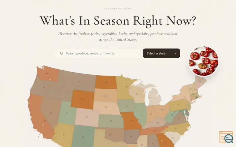 Screenshot of The Seasonal Produce Guide by Chefitt