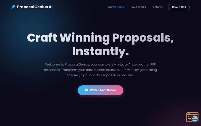 Screenshot of ProposalGenius AI