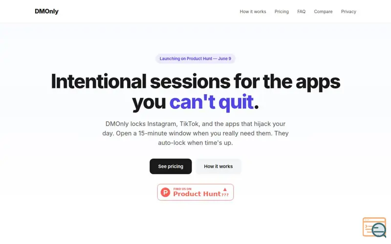 Screenshot of DMOnly: Screen Time & Focus