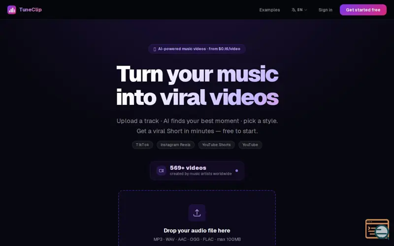 Screenshot of TuneClip