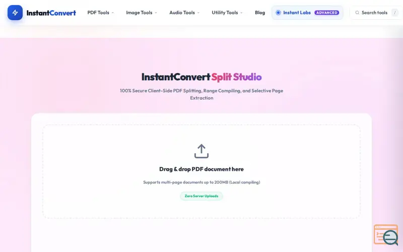 Screenshot of Split PDFs Pages