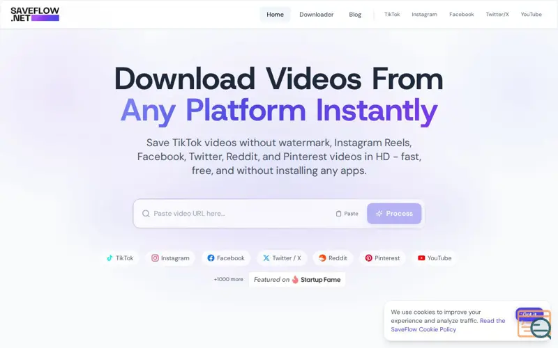 Screenshot of SaveFlow