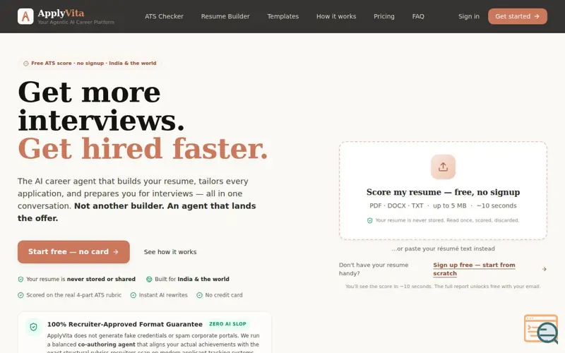 Screenshot of ApplyVita
