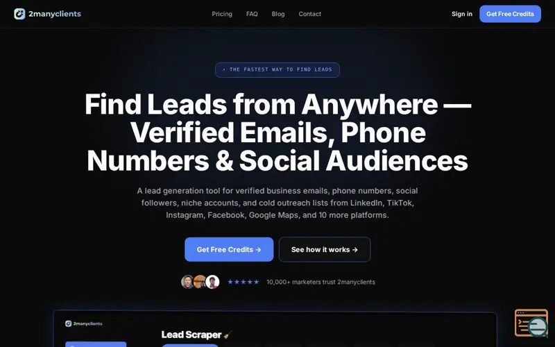 Screenshot of 2manyclients
