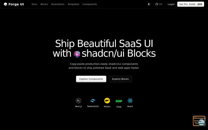Screenshot of ForgeUI