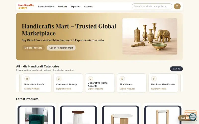 Screenshot of Handicrafts Mart
