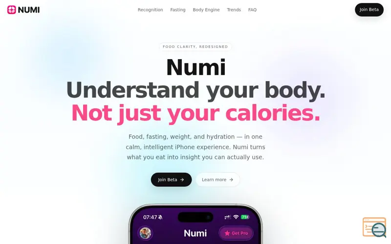 Screenshot of Numi