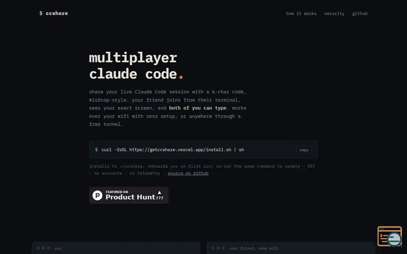 Screenshot of ccshare