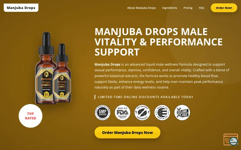 Screenshot of Manjuba Drops official
