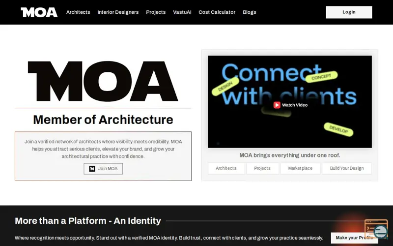 Screenshot of MOA - Member of Architecture