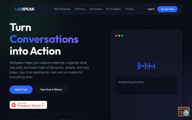 Screenshot of Whispeak