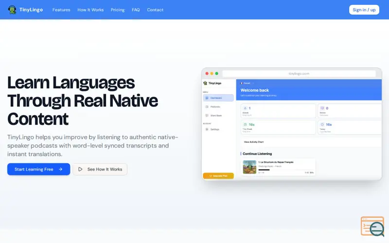 Screenshot of TinyLingo