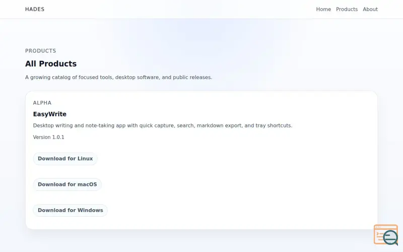 Screenshot of EasyWrite