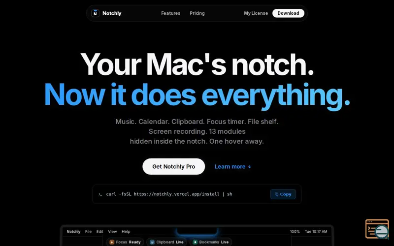 Screenshot of Notchly