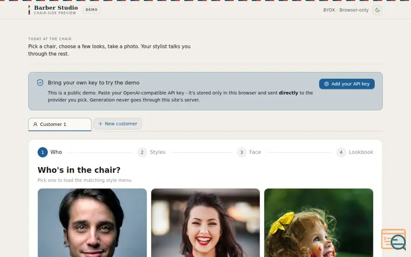Screenshot of Barber Studio - Try the haircut