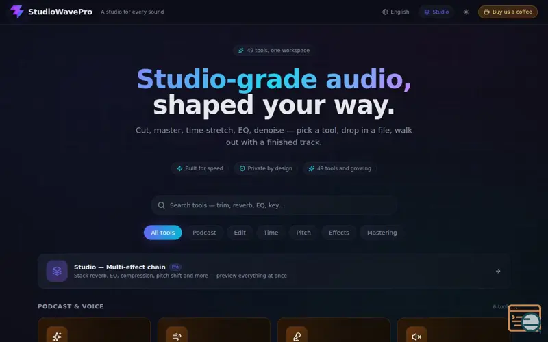 Screenshot of StudioWavePro