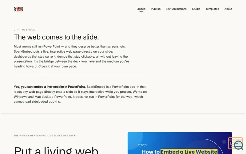 Screenshot of SparkSlides