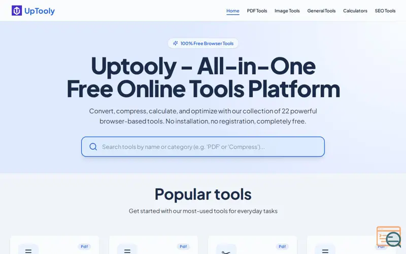 Screenshot of Uptooly