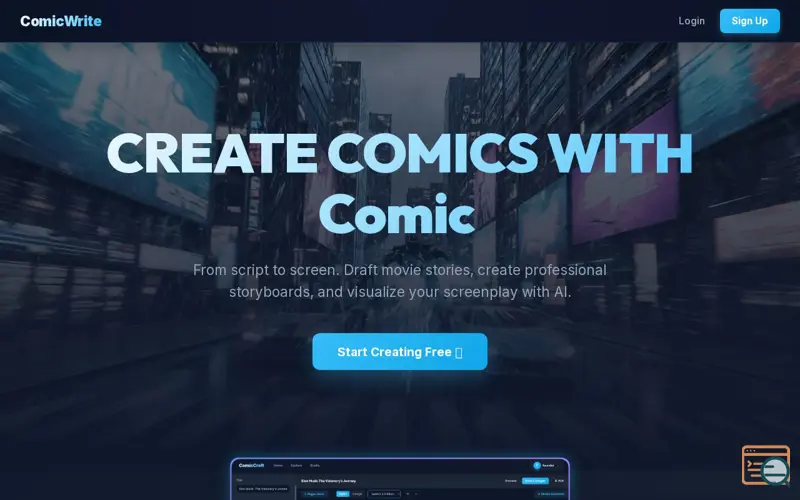 Screenshot of ComicWrite