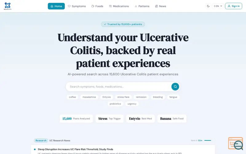 Screenshot of Ulcerative Colitis Insights