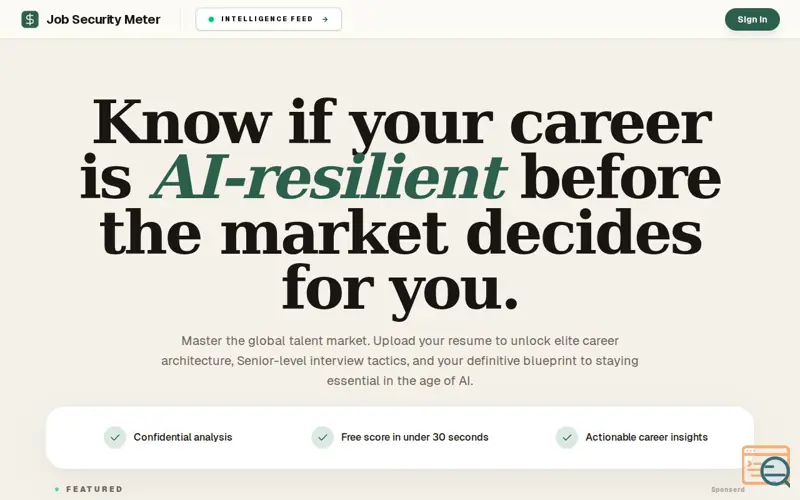 Screenshot of Job Security Meter