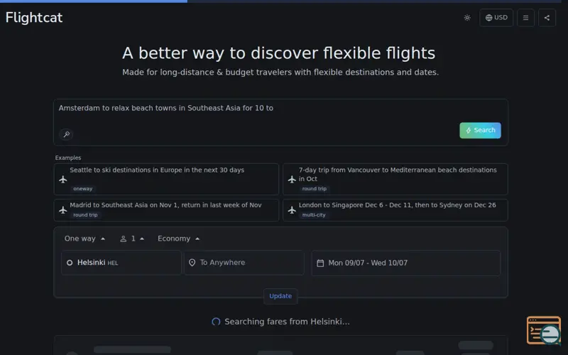 Screenshot of Flightcat