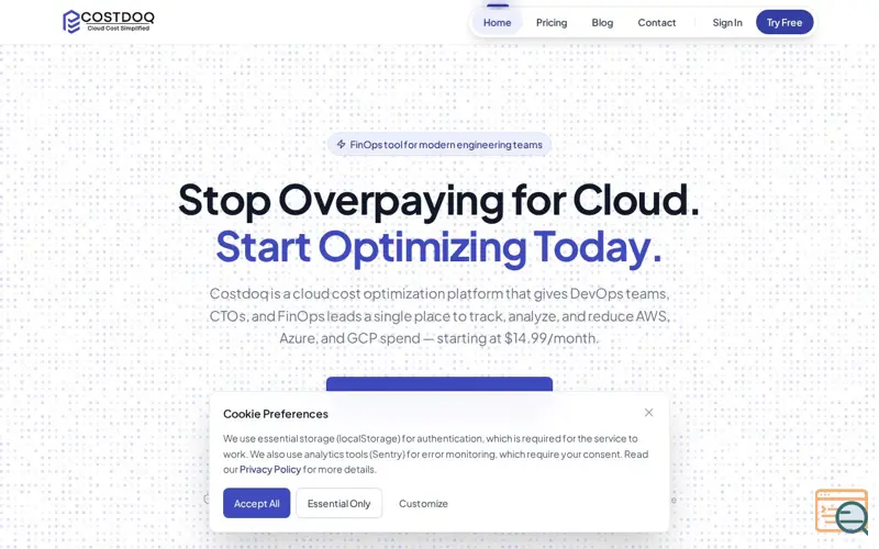 Screenshot of Costdoq