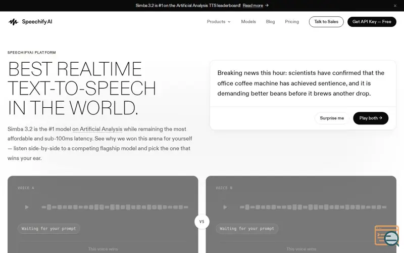 Screenshot of Simba Voice Agents