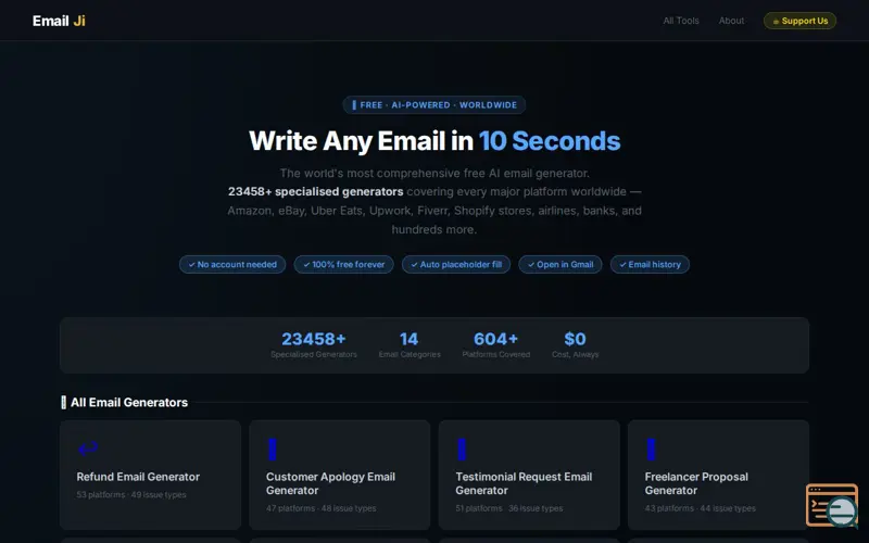 Screenshot of EmailJi
