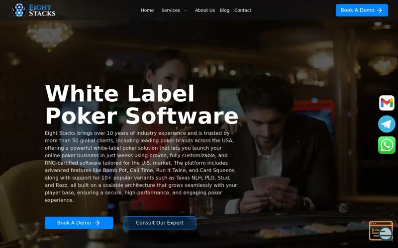 Screenshot of White label poker game