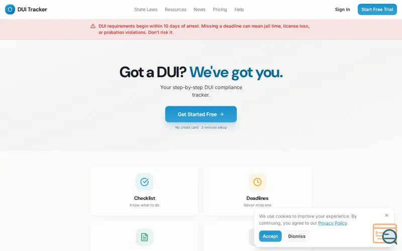 Screenshot of DUI Tracker