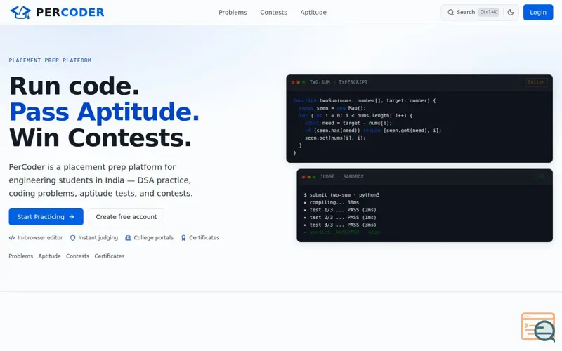 Screenshot of PerCoder
