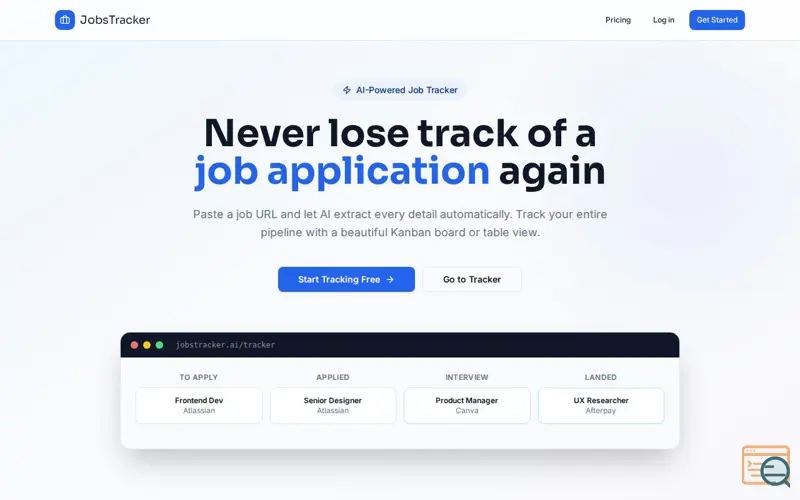 Screenshot of JobsTracker