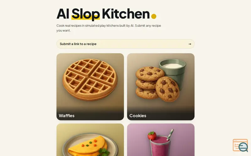 Screenshot of AI Slop Kitchen