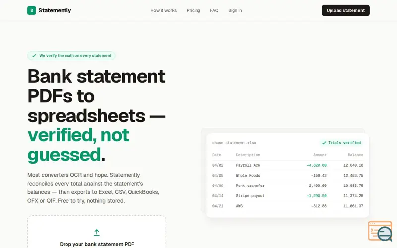 Screenshot of Statemently